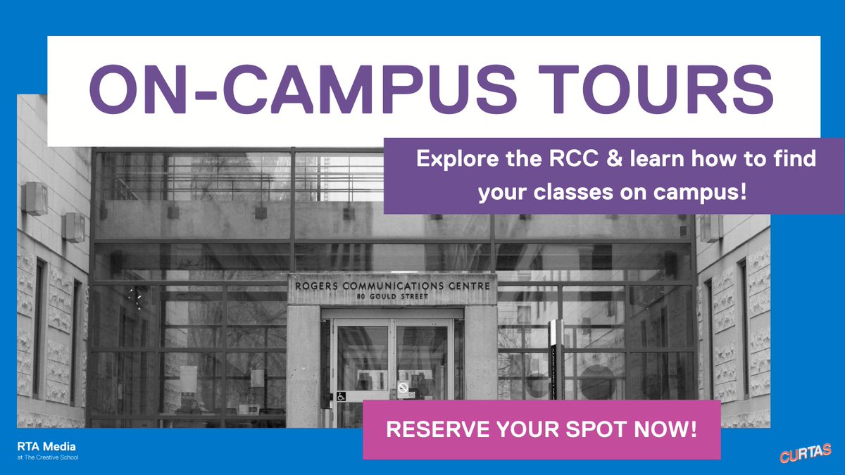 CURTAS is hosting RTA campus tours this week!
Fill out the form in our bio to save yourself a spot!
forms.gle/g1anCPprsse59V… ✨ First Tour @ 4PM today!