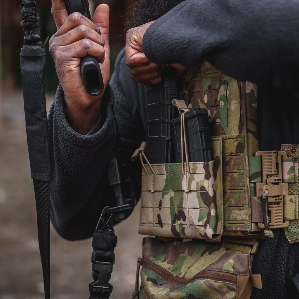 RapidForceAGH's tweet photo. The Rapid Force Duty Holster is available with MOLLE platform attachments so you can wear it on your favorite plate carrier, like this SMC Plate Carrier in Multicam from @GreyGhostGear 
#Multicam #DutyHolster #RapidForce #GreyGhost #Magpul #AR15 #Guns #Firearms #LawEnforcement https://t.co/0X3iwRR1SH