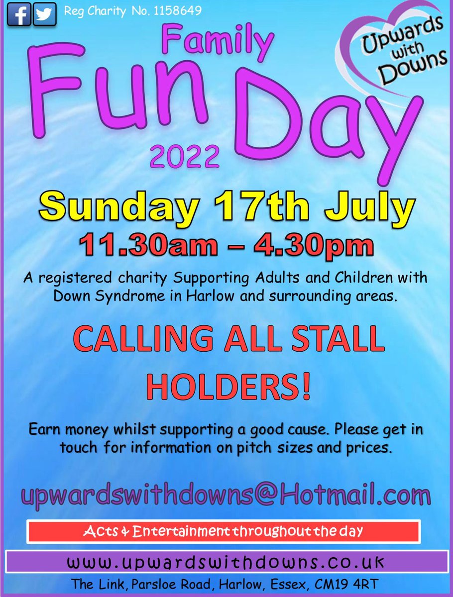 upwardsdowns's tweet image. If you would like a stall please email into us. The following stalls are not needed as already covered. Sweets, cakes, pocket money.