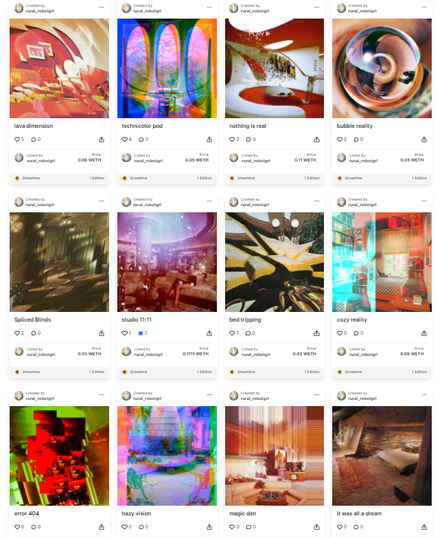 Check out my colorful &amp; trippy NFT collection. ❤️😍❤️😍 #NFT #NFTshilling #ShillMe #NFTCommmunity #nftcollectors #Metaverse 
showtime.io/ruralrobotgrl