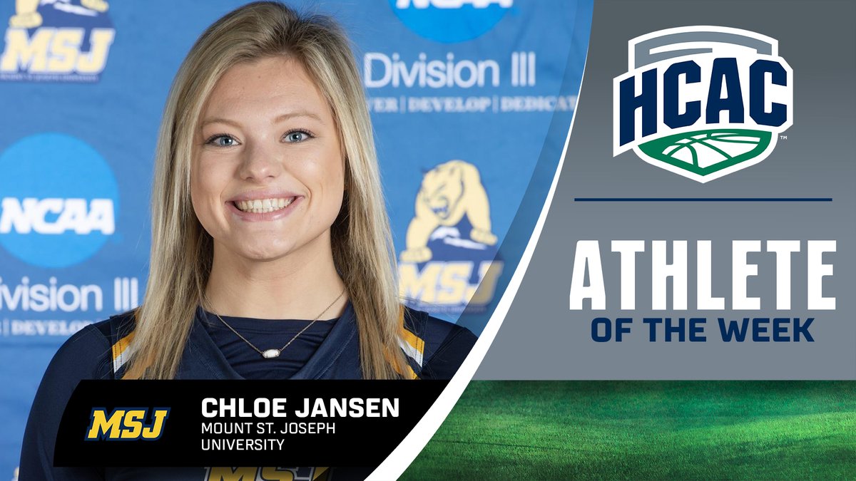 HCAC Women's Basketball | Athlete of the Week

Congrats to the Women's Basketball Athlete of the Week:
Chloe Jansen, <a href="/MSJ_Athletics/">Mount St. Joseph University Athletics</a> 

bit.ly/3rd5Hyv

#TheHeartOfD3 #D3Hoops