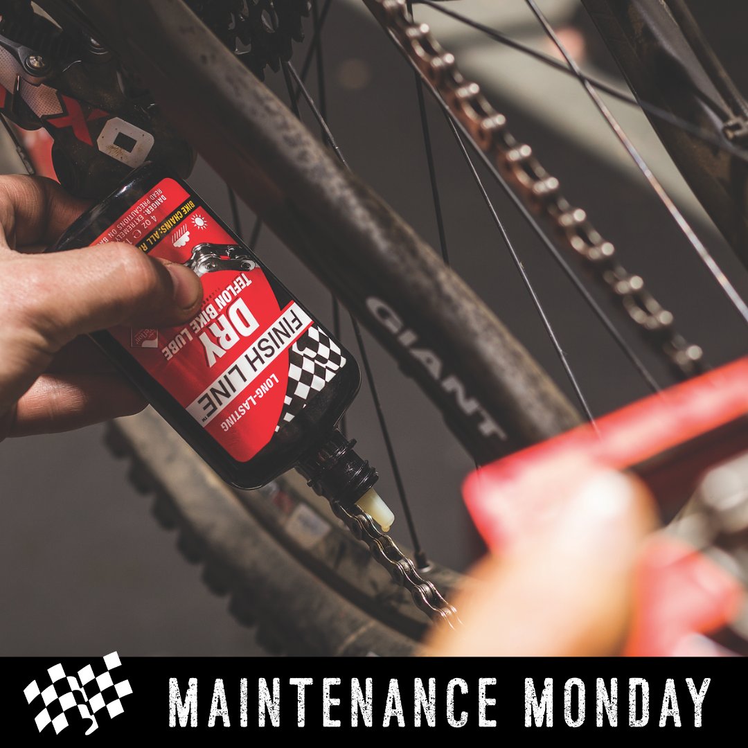 Monday's are for Maintenance! Looking for the go-to lube for the riding on or off-road in dry, dirty, dusty environments?
Finish Line's Dry Lube provides optimum drivetrain efficiency without attracting an excessive amount of abrasive contaminants. https://t.co/G5OBMKuM32 https://t.co/LXNN40JFXd