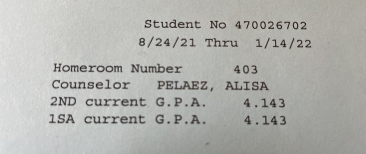 KobyToothman's tweet photo. 4.1 GPA for semester!! https://t.co/L2PgeLaYjl