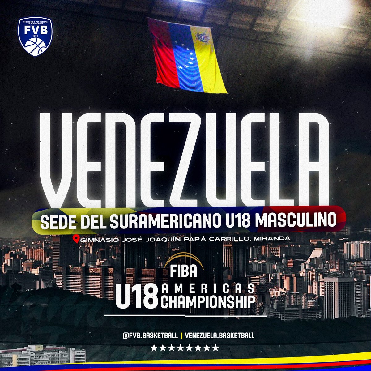 ¡De los #JUEGOSNACIONALES2022 al #SURAMERICANOU18! 

Confirmada #Venezuela como sede del Suramericano U18 Masculino de baloncesto y la selección nacional que participará en ese evento, estará conformada por los atletas participantes de los XX Juegos Deportivos Nacionales 2022
