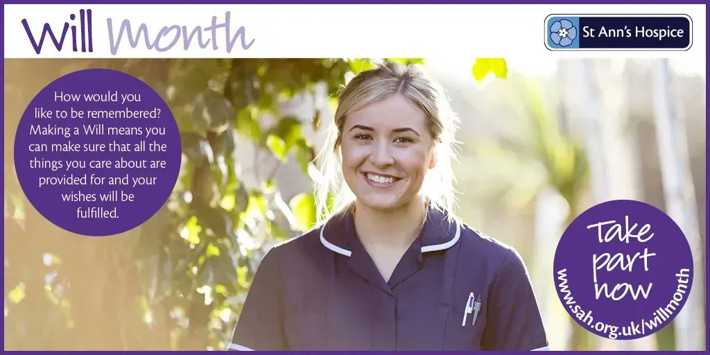 Make your Will for free this March with St Ann's ✍🏻

Follow 3 simple steps to take part:

1. Register your interest ✅
2. Make an appointment &amp; turn your wishes into a Will ☎️
3. Make your donation 💙

Find out more &amp; register your interest here: buff.ly/3o8oSrk