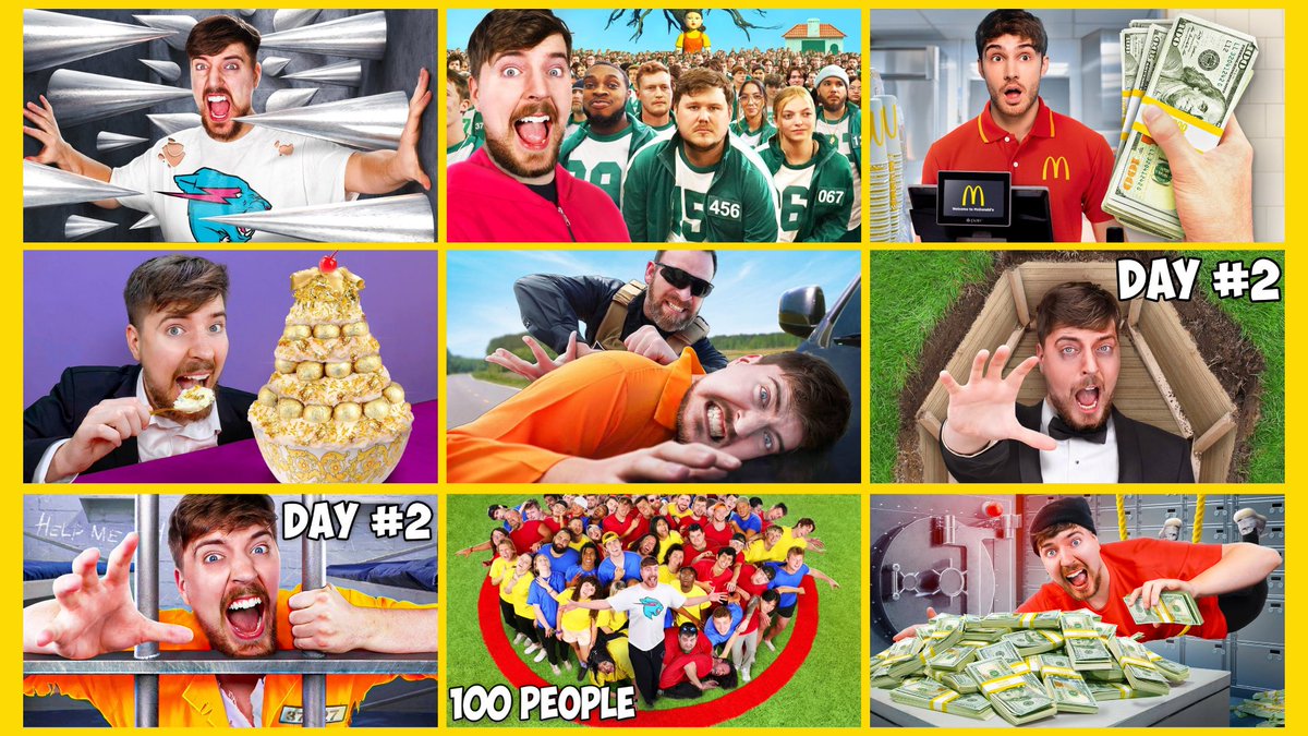 theJayAlto's tweet image. I studied every MrBeast thumbnail from the last 2 years

That&apos;s 67 thumbnails (worth 6 billion views)

Here are 5 things I learned... (thread)