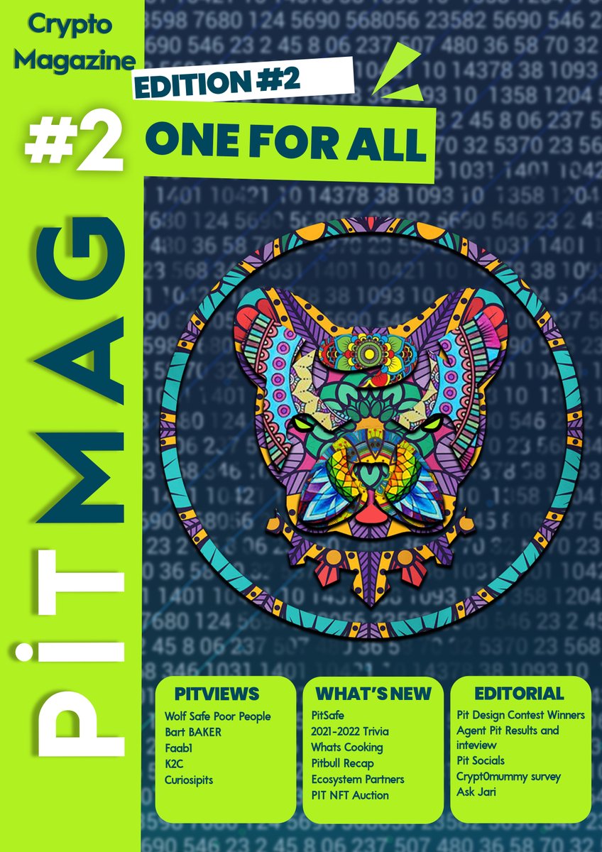 PitmagCommunity's tweet image. Are you ready for #Pitmag edition 2?🐶📰
Here is the Cover in its maximum splendor🔥
This new edition brings with it a lot of fresh things
We sincerely hope you like it
Pitmag #2 should be launched before this Friday🚀
One For All.
#Pitbulltoken #Pitbullish