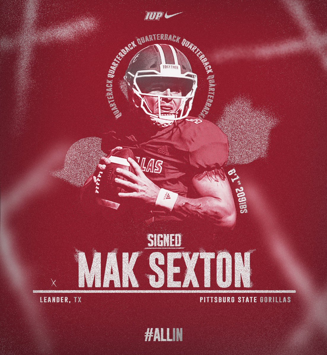 We’d like to officially welcome Mak Sexton (<a href="/MakSexton/">Mak Sexton</a>) to IUP! 

Thr grad transfer comes to Indiana from Pittsburg State and is on campus this semester. 

#ALLIN