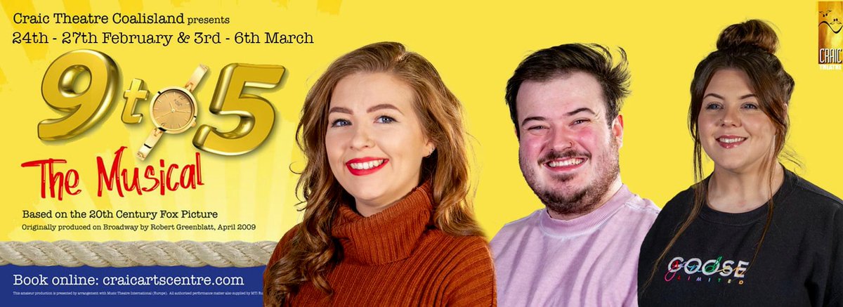 Cast Members Christine O’Neill, Canice McIlvenna &amp; Aoibhin Hampsey in the Dolly Parton musical 9to5 <a href="/CraicTheatre/">Craic Theatre</a> 24th -27th February &amp; 3rd - 6th March #supporttheatre #supportlocal #craic