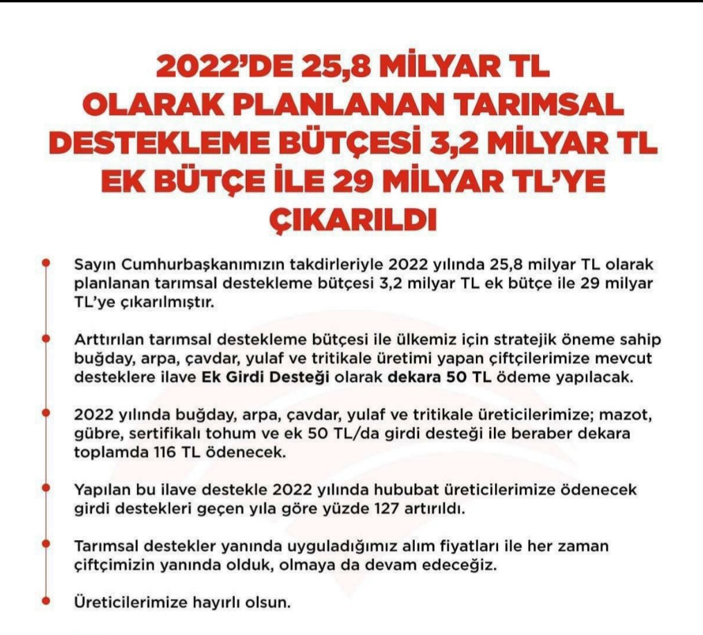 yunuskilic36's tweet photo. Çiftçilerimizin zor yılında yine yanlarında olacağımızı Cumhurbaşkanımız yeni bir müjde ile açıkladı. Üreten her şeyi hakeder. https://t.co/1JLeuQrIjb