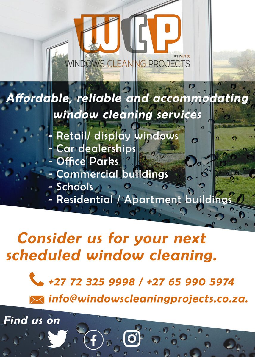 thamaga072's tweet photo. @MichaelBucwa @W_C_Projects offers a wide range of windows cleaning services and maintenance https://t.co/53z2wjDpVt