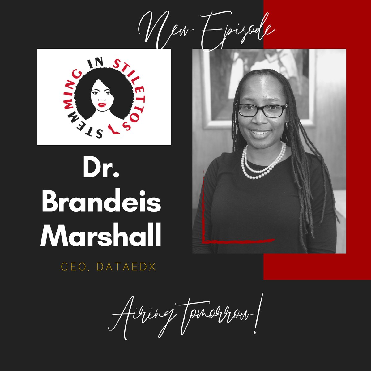 DrToshia11's tweet photo. Our guest for this week is Dr. Brandeis Marshall.
Tune in tomorrow for this episode.
Visit https://t.co/S9GCKcejHs
Available on all major podcast platforms.
#wocinstem #blackinstem #NerdySTEMQueen #stempodcast #stempod #womenpod #blackwomanpod #stemminginstilettos #bhfyp #fyp https://t.co/PM0Tw1GJzT