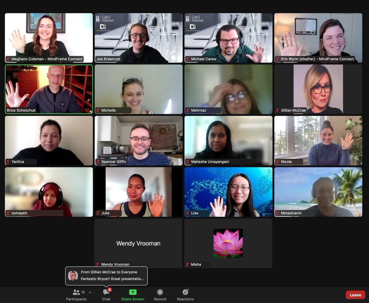 This morning <a href="/MindFrameCN/">MindFrame Connect</a> gave this year's <a href="/Lab2MarketCA/">Lab2Market</a> cohort an excellent workshop on menteeship! 
What do you think it means to be a good mentee?