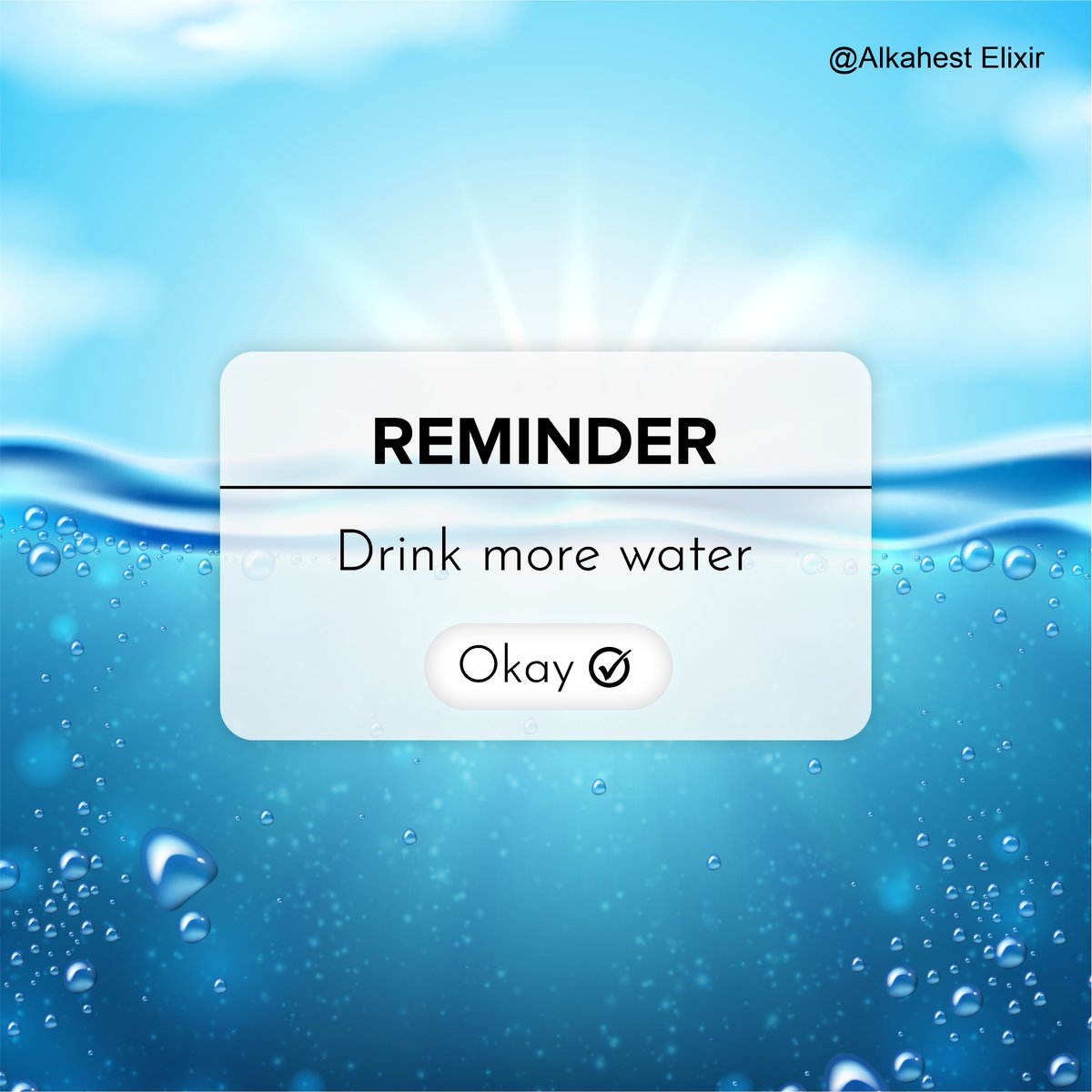 AlkahestElixir's tweet photo. 🕖 Reminder ❇️ don't forget to drink enough water today.

✅ ok? ✅ Later?

💧 Change Your Water, Change Your Life! 💦
------
🌐 https://t.co/vPXwSGsGuM
.
#kangen #kangenwatermachine #drinkwater #water #stayhydrated #healthylifestyle #hydrate #hydration #health #fitness https://t.co/LGvYVha0Sh