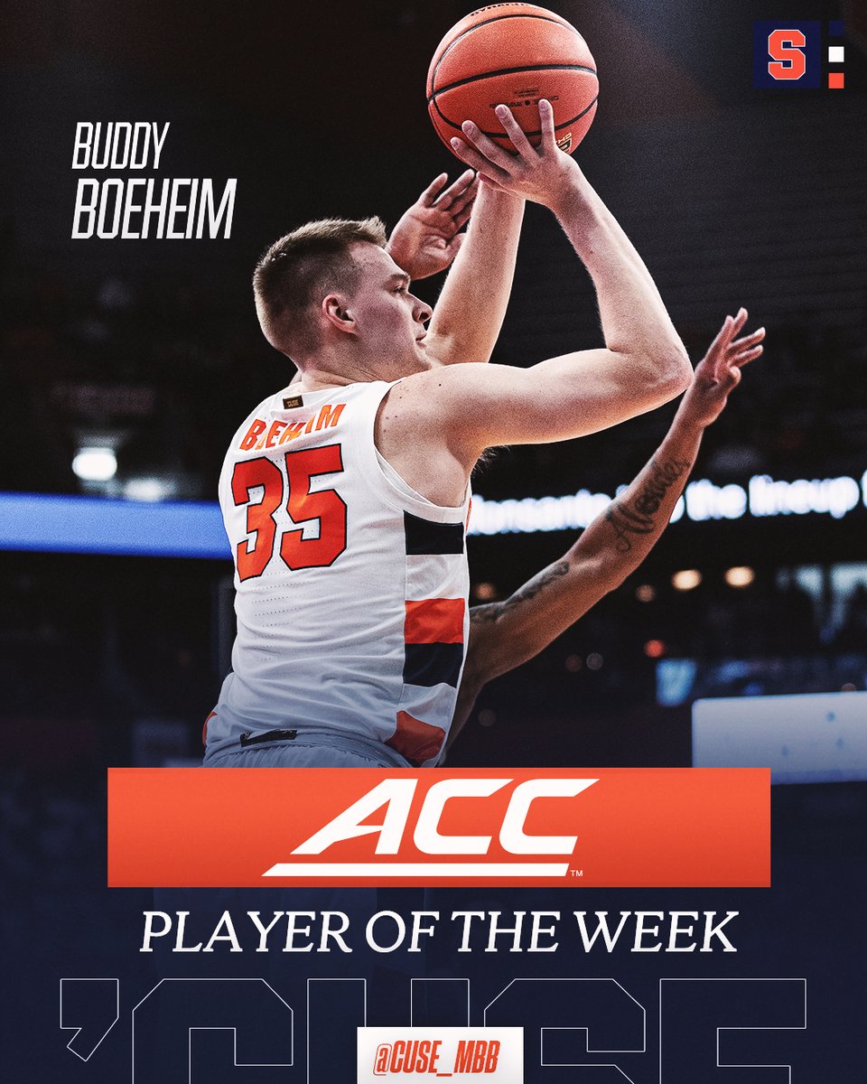 Cuse_MBB's tweet image. 𝘼𝘾𝘾 𝙋𝙇𝘼𝙔𝙀𝙍 𝙊𝙁 𝙏𝙃𝙀 𝙒𝙀𝙀𝙆
@Buddy_Boeheim35 

📰 bit.ly/3L0Y6Lm