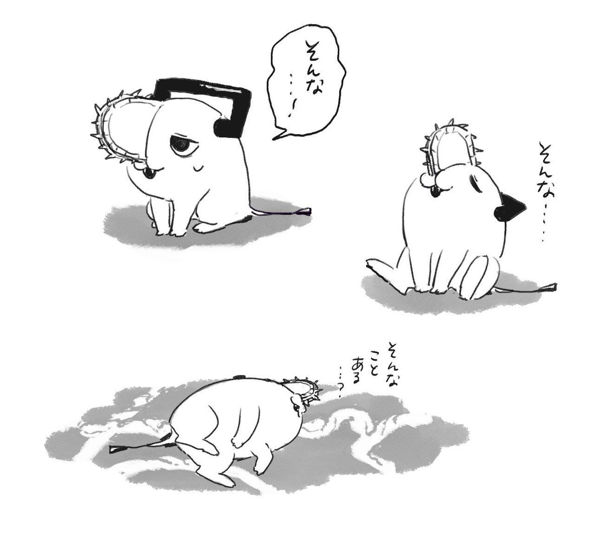 pochichacito's tweet photo. A disarray of stupefaction, wonder, perplexity, shrouded the pup. Sweat surrounded his temple, /hmm how do, do when are ! ? /

The pup had one response, anxiety inflated the consumed hellish beast until,

he plopped over &amp; played dead https://t.co/cefIzMZUNm