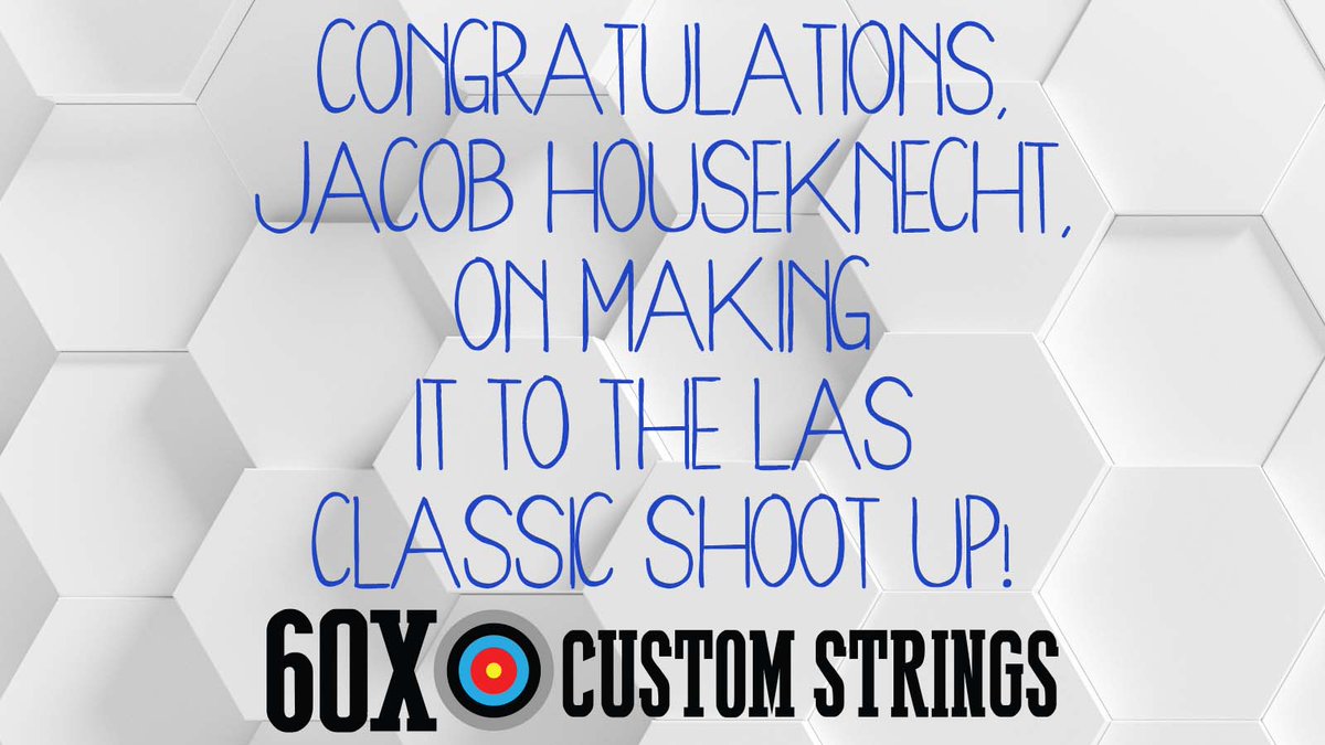 60XCustomString's tweet photo. Congrats, Jacob!
https://t.co/lN0lKfCjSu
#60xcustomstrings #lasclassic #shootup #bowstrings #archery https://t.co/hFASK5KWfR