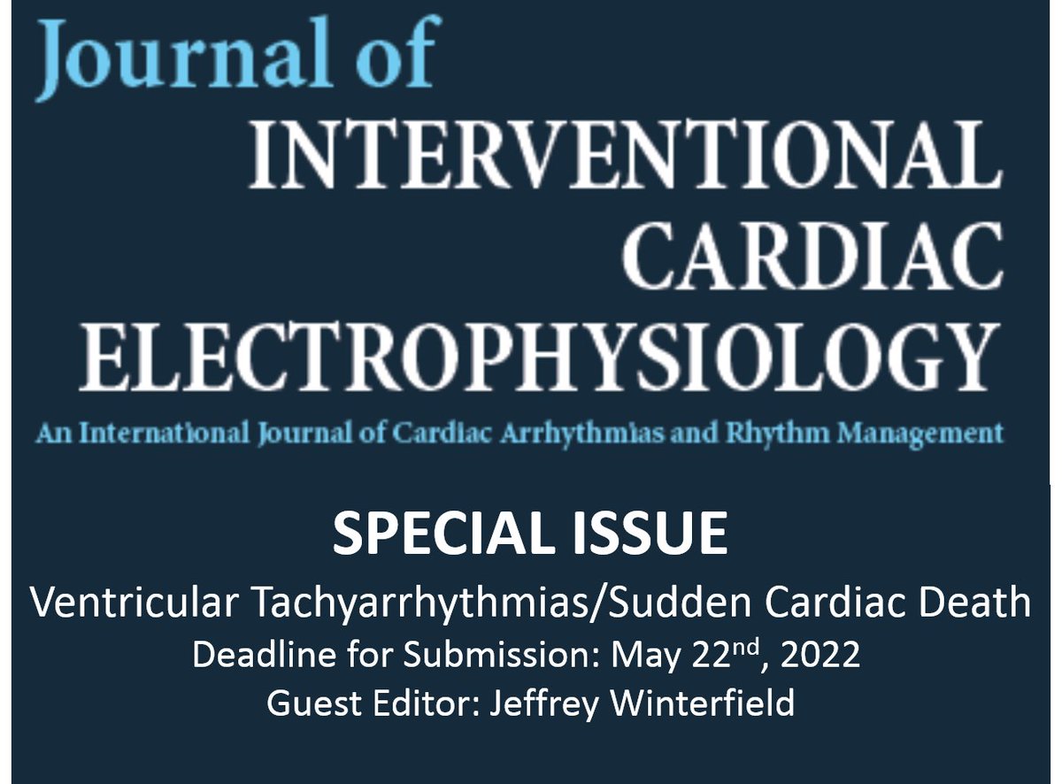 Call for Submissions 🚨 SCD & VT articles will have increased priority. @JICE_EP will focus on following areas: Clinic Outcome, Imaging & VT, Special Populations & Substrates, QOL & Psychol outcomes Guest Editor @JRWinterfield Co-Editors @B_Naz_MD @Nchatterjeemd @Jackson_J_Liang