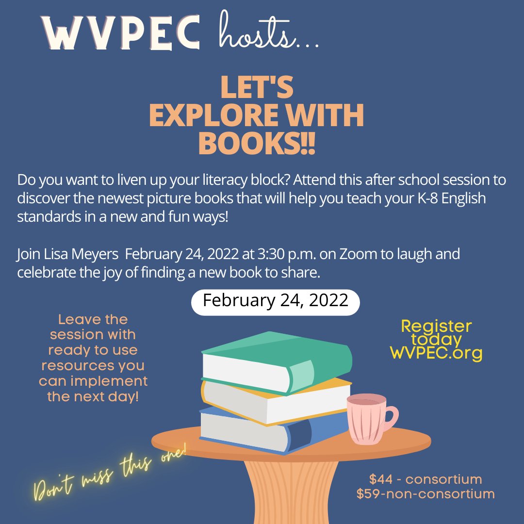 WVaPEC's tweet image. Virtual PD with Lisa Meyers.  Come join us Feb 24th at 3:30 pm. Especially for K-8 teachers and Reading Specialists. Registration Link: forms.gle/ySfXZdCY9jLq1o…