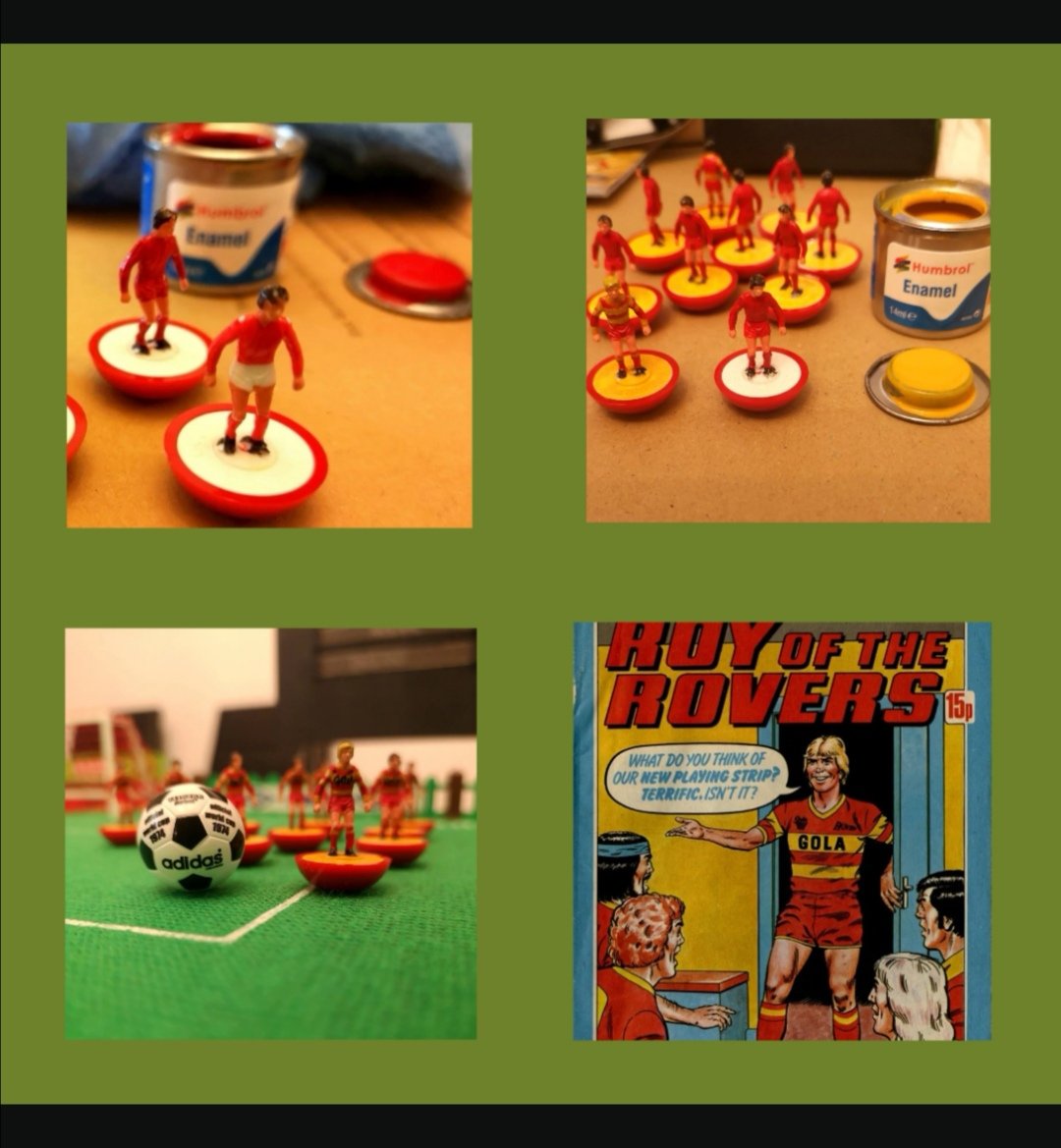 hewesy7's tweet photo. Painted my own Roy of the Rovers team for subbuteo... #RoyoftheRovers #Subbuteo #everythingfootball #Childhoodmemories #80sNostalgia.. New Mid-life crisis (get a life).. Growing up sucks π
Hats off to the artists that paint can paint subbuteo figures https://t.co/5ypY3MWRkQ