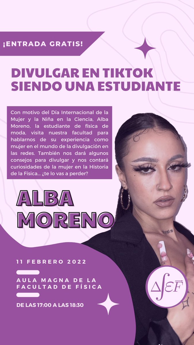 mamifisicamr's tweet photo. El 11 de febrero estaré dando una charla en la Universidad de Sevilla!!!!!!!!

Espero veros mis niñxs💖 

Gracias a @asef__ https://t.co/kNeP8khS4H