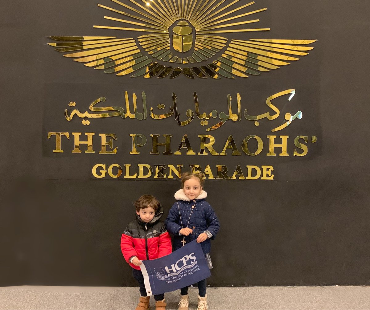 HenricoSchools's tweet photo. The #HCPSflag has been pining for an outing, and Mina Bshay — an accountant in the HCPS Finance Office — and his family obliged. They proudly displayed the blue HCPS logo in Egypt and Turkey! https://t.co/CN8JSRbAql