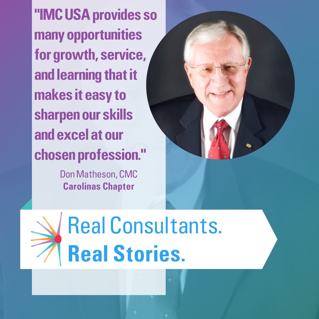 IMCUSA's tweet photo. Past-Chair, Don Matheson, shares about the value he derives from his #IMCUSA membership: "I have found that there is no better opportunity to learn from the profession's greatest thought leaders than that provided by IMC USA." Learn about membership 👉 https://t.co/Pfr5pcq95O https://t.co/l9LgKn5tnf
