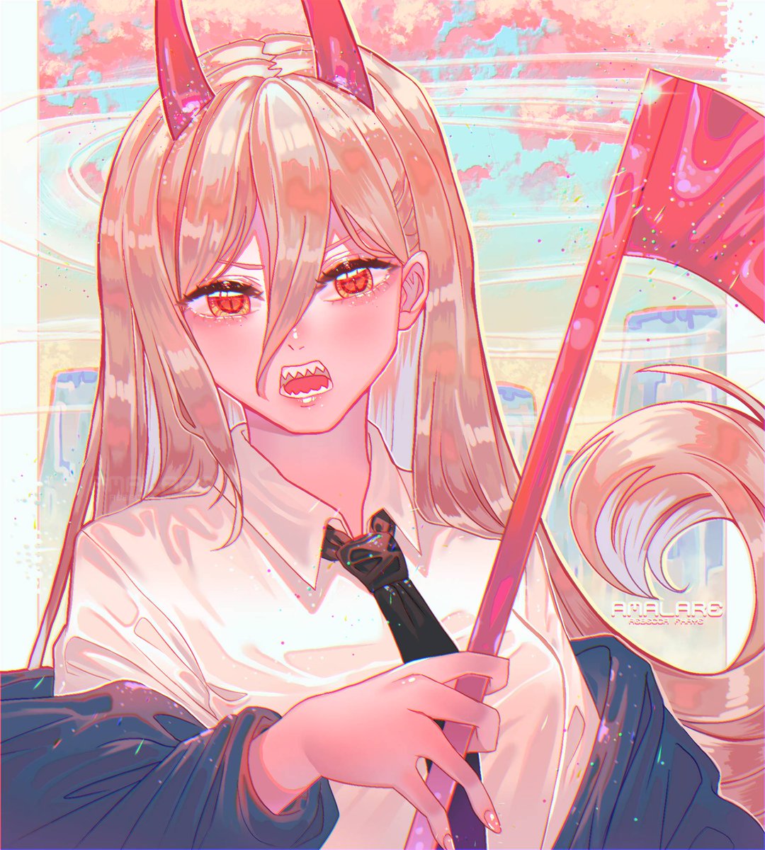 SlimSquiddy's tweet photo. @The0neulost Don't have a fancy oc like others, but here's Power from Chainsaw Man https://t.co/L4QZQ7yOQB