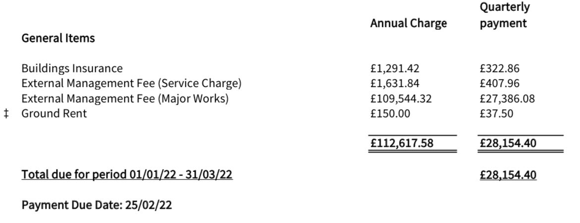 There are no warm words that can counteract receiving an actual invoice in my name for over £112k (the first £28k of which I’m supposed to hand over in 25 days time?! )

Leaseholders need ACTUAL protection, in law, immediately. 

💔
#BuildingSafetyCrisis 
#EndOurCladdingScandal
