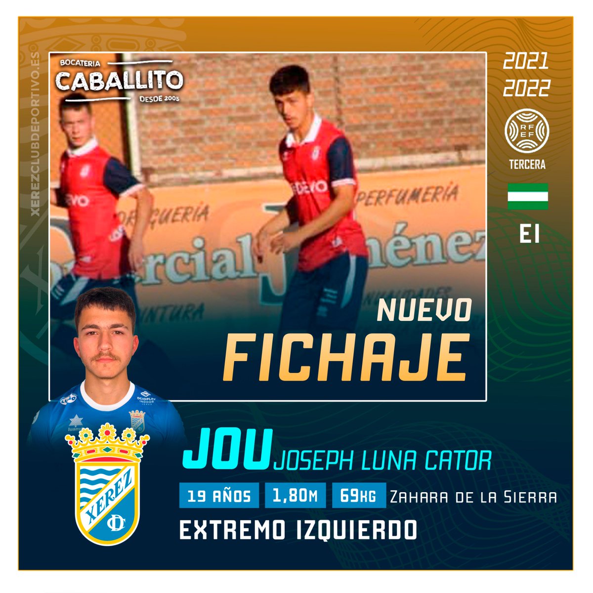📢 OFICIAL | Jou Luna, nuevo jugador del #Xerez

⚽️ El atacante, una de las perlas de la provincia, destaca por su proyección ofensiva y olfato goleador

🖱️ bit.ly/3s8UAWm