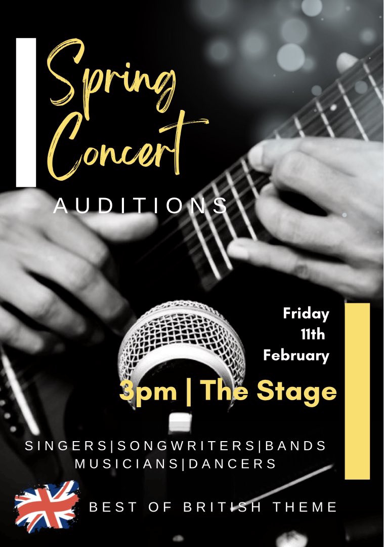 DRAMACRISPINS's tweet photo. ‼️Update‼️ due to isolations and remote learning the concert auditions have moved to 11th Feb 🇬🇧🎶🌼 https://t.co/n567P0lH0Y