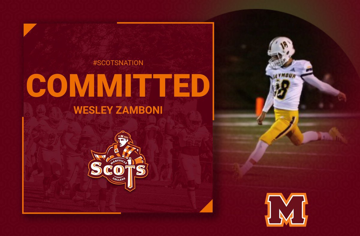 wesley_zamboni's tweet photo. I’m extremely grateful to announce my commitment to Maryville College. I’m very thankful for everyone who has helped me achieve this goal. Looking forward to continuing my academic and athletic career as a Scot! @MCScots @QBCoachFox @scott_brumett @DanOrnerKicking @SHSEaglesFTBL https://t.co/gekBBHpqQz