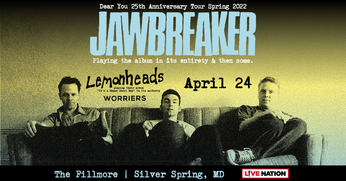 ⚠️ LOW TICKET WARNING ⚠️ @Jawbreaker w/ @TheLemonheads and Worriers on Sunday, April 24! Get 'em now while you still can 👉 bit.ly/3oae4bZ