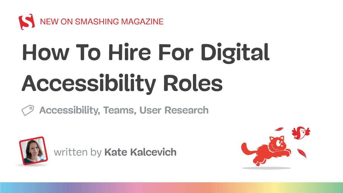 Equal_Entry's tweet photo. How To Hire For Digital #Accessibility Roles: https://t.co/0OXS6beoSF via @smashingmagazine by @katekalcevich of @makeitfable 

#A11y #Hiring https://t.co/UvC4Lpb2pa