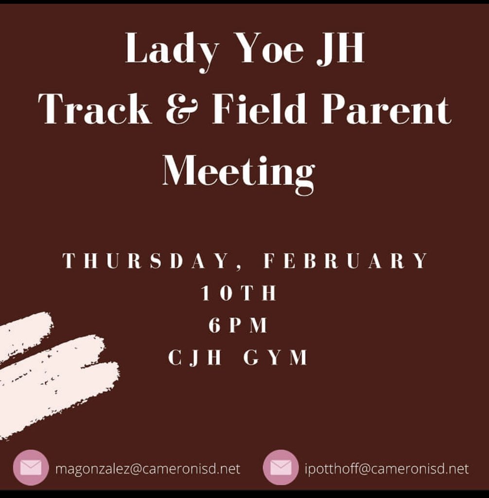 GirlsCjh's tweet photo. 🚨Junior High Track Parents!🚨 https://t.co/d9P9kxDGgs