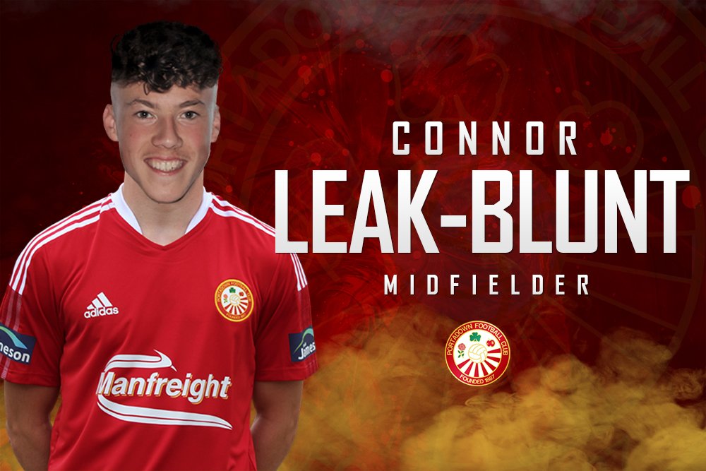Portadownfc's tweet photo. Portadown Football Club is delighted to announce the signing of 19 year old English defender/midfielder Connor Leak-Blunt, subject to International Clearance. 

Connor came through Leeds United Academy before spending time with Sheffield United &amp; most recently with Belper Town. https://t.co/9s2QnQvfnH