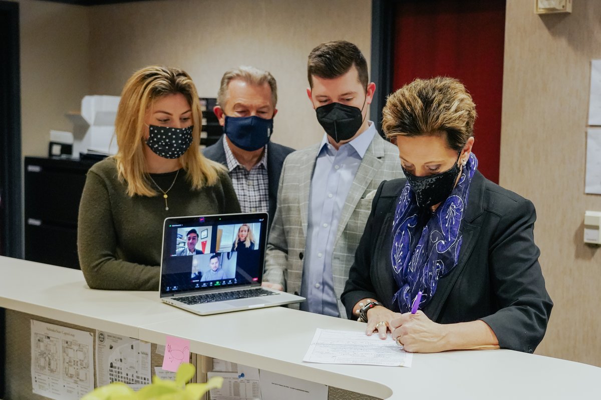 Patty4Nebraska's tweet photo. We’re official! This morning, my amazing family joined me (from all over the country!) as I signed the paperwork to declare my candidacy. 

Now, let’s get to work. I’m running for Congress in #NE01 because it’s time for new &amp; honest leadership in Washington D.C. https://t.co/3PHHXaRtOi