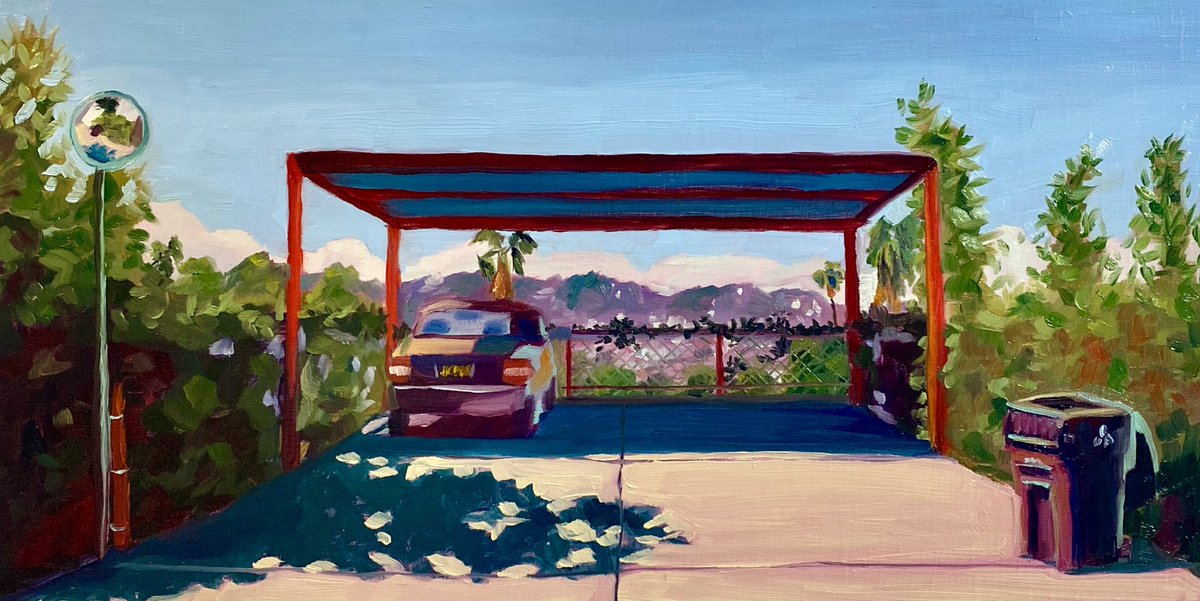 WyethStudio's tweet photo. “Garage With A View”, found this little slice on a walk with my dog in Silverlake. For sale on my site! https://t.co/0c0HlE8PA6