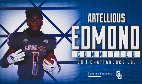 Blessed to say I will be flipping my commitment and signing to <a href="/Shorter_FB/">Shorter Hawks Football</a> ⚪️🔵
<a href="/CoachCoffey1/">Dr. Pierre Coffey</a> <a href="/DC_Sports_706/">Coach TJ</a> <a href="/DamianD10792872/">Damian Daniels</a> <a href="/Coach_Whit3/">Coach Brandon White</a> <a href="/CoachFour/">Coach Justin Newman</a> <a href="/DyeJohnson3/">Coach Dye Johnson 🏈</a>