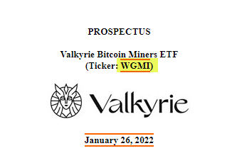 BitcoinMagazine's tweet photo. JUST IN - Valkryrie's ticker for their #Bitcoin Miners ETF is $WGMI 😂🙌 https://t.co/mQsl7nT9oJ