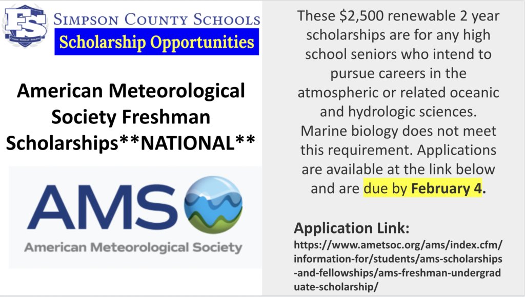 FS_Schools's tweet photo. Students and Parents of the Class of 2022! Scholarship opportunities are available for you!! Please reach out if you need assistance! https://t.co/e5BLmGvvTO