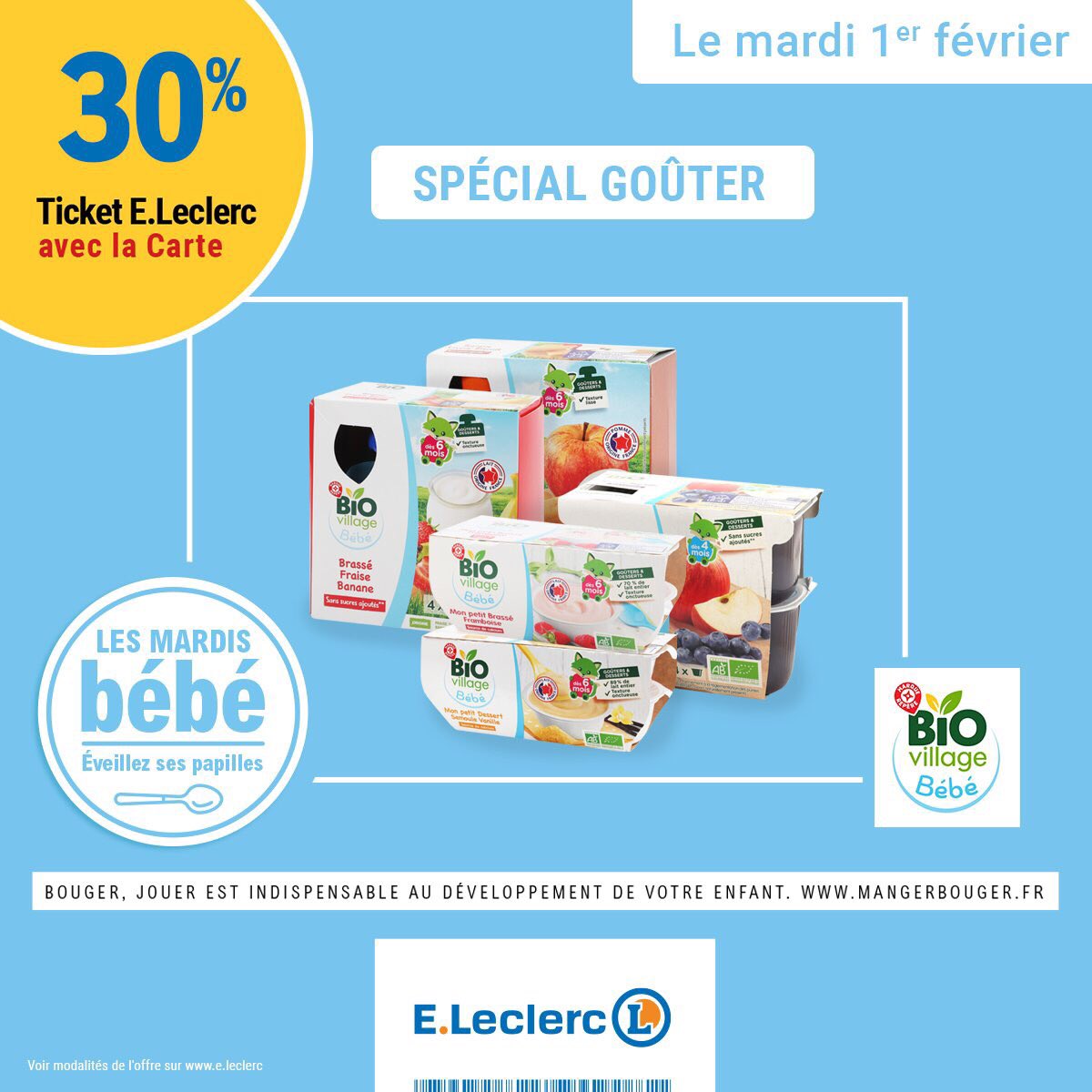 EleclercFrouard's tweet photo. [ 🍼👶🏻 MARDI BÉBÉ 👶🏻🍼]

Ce mardi 1 février, bénéficiez de 30% en Tickets https://t.co/upYBpoy1vr sur les produits du goûter de Bio Village Bébé pour éveiller les papilles de votre bébé ! 👶
→ https://t.co/TtBVFc0VS5

#eveillezsespapilles #mardibebe https://t.co/BW0TWDm8R2