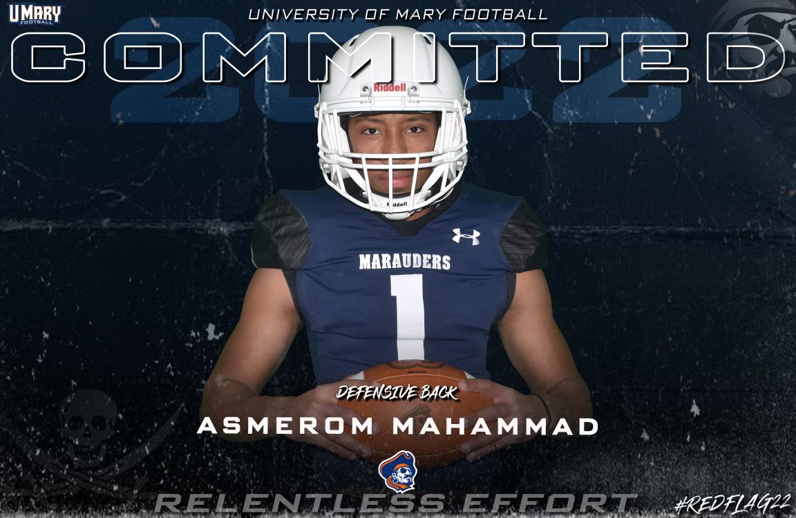 Asmerom43647306's tweet photo. Committed! I’d like to thank my family, friends and coaches for supporting me throughout this journey. I’m excited to announce that I will be continuing my football career at the University of Mary! 🔵🟠@_CoachBD @CoachBagnell @UMaryFootball https://t.co/C0YLQVHjAe