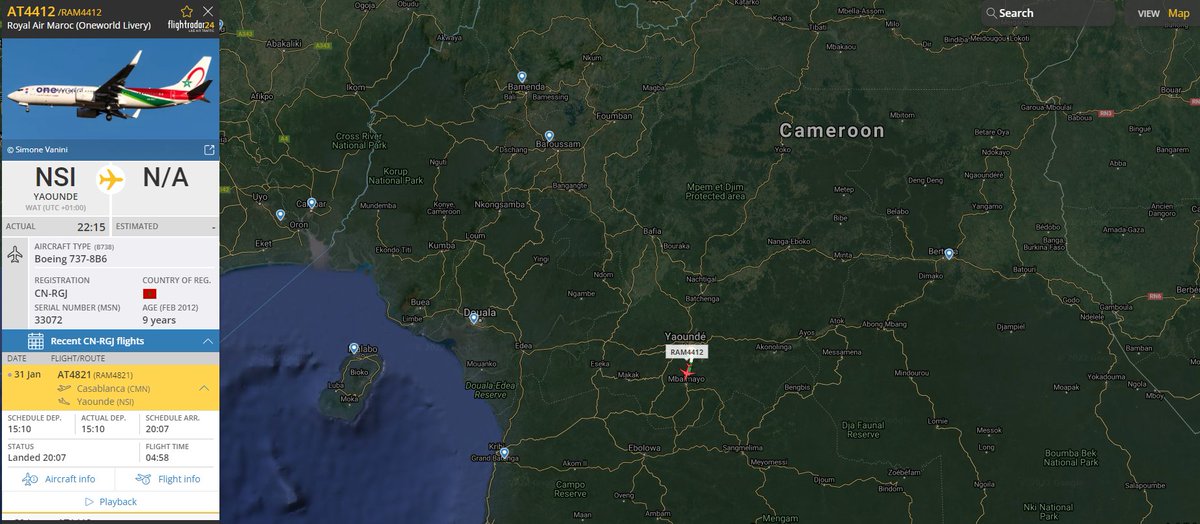 MATravelAdvise's tweet photo. 🔴 LIVE 🔴

The Atlas Lions are on their way back to Morocco 🇲🇦 following their elimination from the Africa Cup of Nations.

✈️ Royal Air Maroc | Boeing 737-800 | CN-RGJ

@CAF_Online @EnMaroc 
 #AFCON2021 #DimaMaghrib #TeamMorocco https://t.co/dDMAzbHWI1