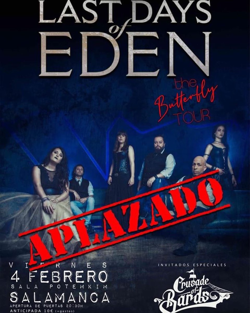 LastDaysofEden's tweet image. 🔴La pandemia sigue golpeando fuerte 🔴
Nos vemos empujados a postponer las fechas de este fin semana.
Queremos agradecer la disposición y buen hacer de @Potemkim_sala , Urban Rock Concept y @CrusadeofBards 
(Las entradas serán válidas para las nuevas fechas)