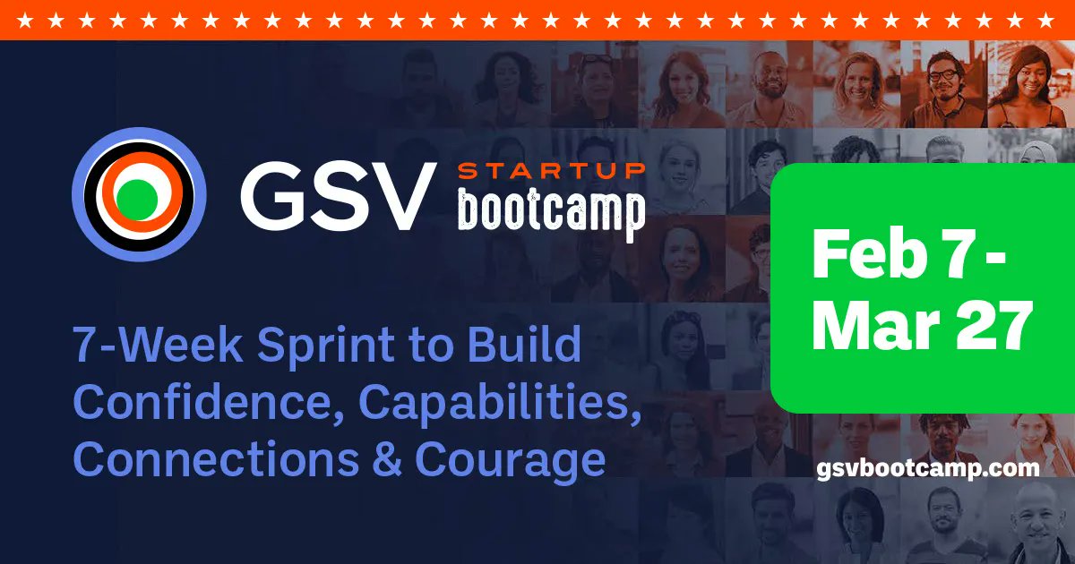 edreform's tweet photo. Gain the Confidence, Connections and Courage you need to launch your #startup. @GSVteam has lined up some amazing speakers for this free #GSVBootcamp beginning February 7th. Save your spot >> https://t.co/oT7cK6c5nI https://t.co/Uji5MUSwkx