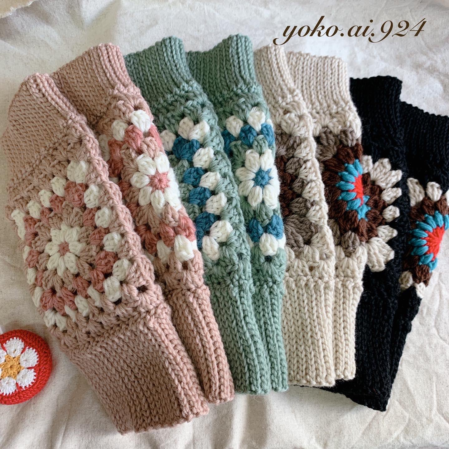 Yoko Ai 924 アンクルウォーマー レッグウォーマー かぎ針編み グラニースクエア T Co Tuui2uu99m Twitter