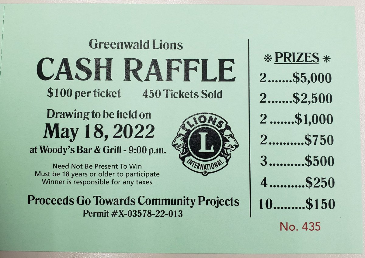 GreenwaldCubs's tweet photo. We are again selling raffle tickets for the Greenwald Lions cash raffle!!

Reach out to your favorite Cubby player or coach to get one!! https://t.co/Iqs2K7CWel