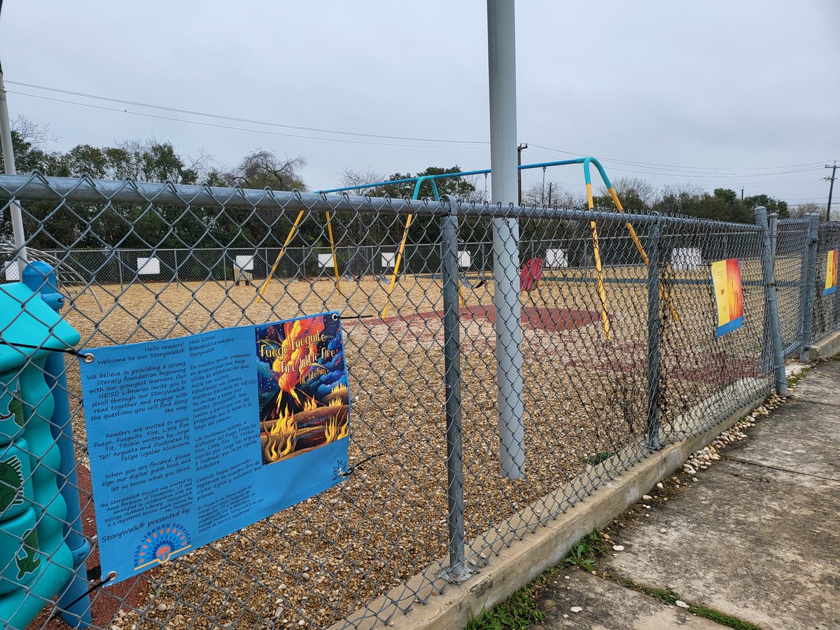 Our StoryWalk is up and ready for readers! Take a walk and see the beautiful illustrations by Felipe Ugalde Alcántara. #neisdlibs