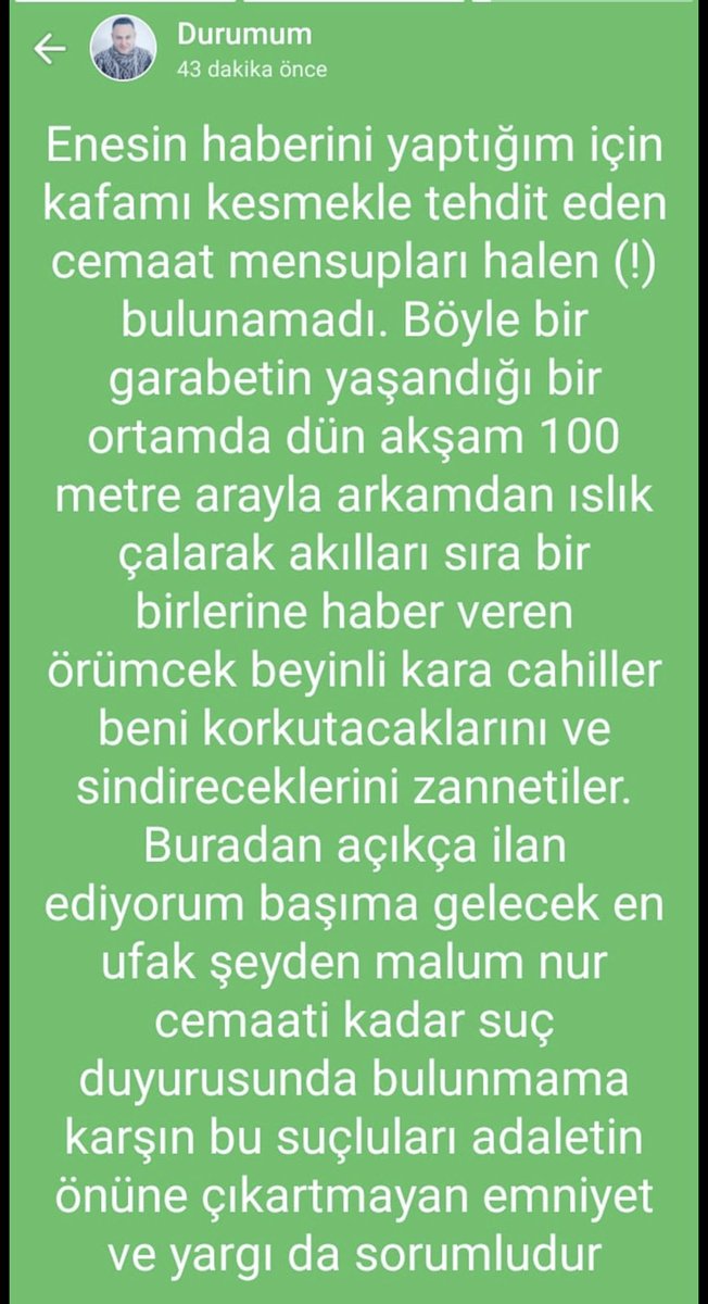 Bir cemaat yurdunda yaşamına son veren üniversiteli Enes Kara haberini yaptıktan sonra işinden olan, tehdit edilen arkadaşımız Faik Akgün’ü hala tehdit ediyorlar. Sahipsiz bırakmayalım!